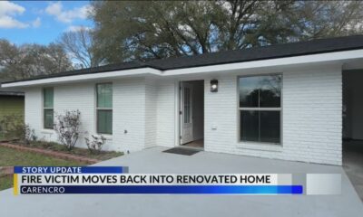 Fire victim who lost home moves back in after months of renovations